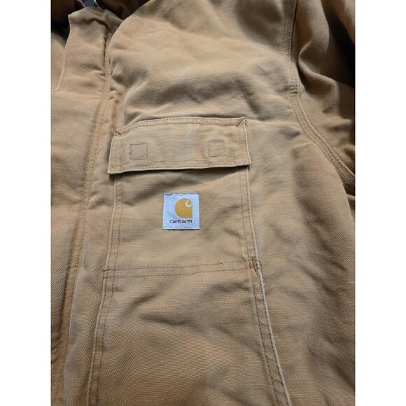 Vintage Mens Carhartt C03 Tan Arctic Quilt Lined Canvas Chore Jacket Sz 2XL 54 - Picture 3 of 8